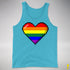 LGBTQ Pride8-Bit Pixel Heart Premium Tank Top - Aqua Triblend